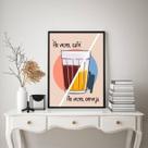 Quadro As Vezes Café , As Vezes Cerveja 24x18cm - com vidro