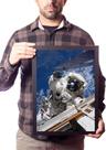 Quadro Astronauta Foto Espacial Nave Decoração