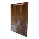 Quadro Aviso 8 Displays A4 Em Acm Madeira Mogno Gestão Á Vista Painel Porta Folhas Parede Organização Mural Recados Empresa Condomínio Academia