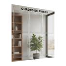 Quadro Aviso e Gestão Á Vista 6 Displays A4 ACM Prata Espelhado Mural Porta Folhas Organização Painel Parede Condomínio Empresa Escritório