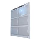 Quadro Aviso e Gestão Á Vista 6 Displays A4 Horizontal ACM Branco Organização Comunicação Profissional Painel Lembretes Recados Mural Parede