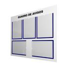 Quadro Aviso Gestão 5 Displays Acrílico Folha A4 ACM Branco