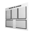 Quadro Aviso Gestão 5 Displays Acrílico Folha A4 ACM Branco