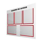 Quadro Aviso Gestão 5 Displays Acrílico Folha A4 ACM Branco
