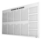 Quadro Aviso Gestão Á Vista 12 Displays ACM Porta Folha Organização Profissional Painel Mural Parede Recados Lembretes Empresa Condomínio Academia