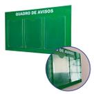 Quadro Aviso Gestão Á Vista 3 Displays Transparente A4 Acm Verde Parede Escritório Empresa Condomínio Academia Porta Folha Mural Recado Organização