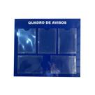 Quadro Aviso Gestão à Vista 5 Displays A4 em ACM Azul Brilhante Informativo Mural Organização Lembretes Recados Parede Empresa Escritório Condomínio