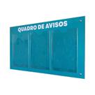Quadro Aviso Gestão Á Vista Informativo Mural Recados Lembrete Organização Empresa Parede Condomínio Academia 3 Displays A4 Acm Verde Turquesa