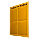 Quadro Aviso Gestão Acm Amarelo C/4 Displays A4 Transparente
