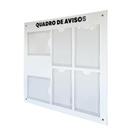 Quadro Aviso Horizontal Dir Gestão 6 Displays A4 Acm Branco