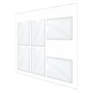 Quadro Avisos 6 Displays A4 Acrílico Branco 3mm Transparente