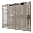 Quadro Avisos Gestão Á Vista 9 Displays Acm Prata Espelhado