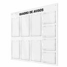 Quadro Avisos Gestão Mural 6 Displays A4 e 4 A5 Acm
