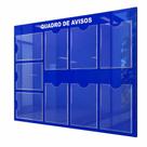 Quadro Avisos Gestão Mural Recado 9 Displays A4 Acm Azul