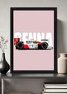 Quadro Ayrton Senna Ação com Vidro e Moldura Preta Tam:A4