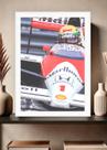 Quadro Ayrton Senna Lenda com Vidro e Moldura Branca Tam:A4