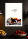 Quadro Ayrton Senna McLaren Honda com Vidro e Moldura Branca Tamanho:21cm x 30cm (A4)