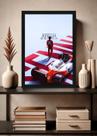 Quadro Ayrton Senna McLaren Honda com Vidro e Moldura Preta Tamanho:21cm x 30cm (A4)