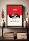 Quadro Ayrton Senna McLaren MP4 4 Campeão 1988 -Com vidro Tamanho:21cm x 30cm (A4)