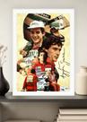 Quadro Ayrton Senna Veloz com Vidro e Moldura Branca Tam:A4 Quadro Ayrton Senna Veloz com Vidro e Moldura Branca Tam:A4