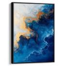 Quadro Azul das Profundezas com Toques Dourados