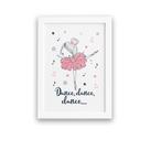 Quadro Bailarina Frase Dance para Menina Mold Branca 22x32cm Quadro Bailarina Frase Dance para Menina Mold Branca 22x32cm