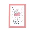 Quadro Bailarina Frase Dance para Menina Mold Rosa 22x32cm