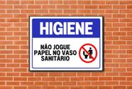 Quadro Banheiro Aviso Higiene Não Jogue Papel Vaso 20x28cm