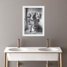 Quadro Banheiro Coleção Animais - Sharpei 33x24cm - com vidro