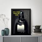 Quadro Banheiro Darth Papel Higiênico 33x24cm - com vidro