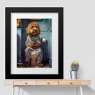 Quadro Banheiro Divertido Poodle - 60x48cm Quadro Banheiro Divertido Poodle - 60x48cm