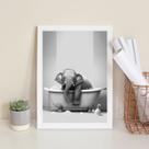 Quadro Banheiro Elefantinho - Hora Do Banho 24x18cm - com vidro Quadro Banheiro Elefantinho - Hora Do Banho 24x18cm - com vidro