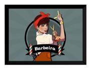 Quadro Barbe Shop Arte Poster Moldurado Arte Mulher Barbeira Quadro Barbe Shop Arte Poster Moldurado Arte Mulher Barbeira