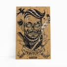 Quadro Barbearia Barber Caveira Retro Canvas 60x40cm