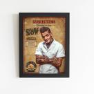 Quadro Barbearia Barberstation Moldura Preta 60x40cm