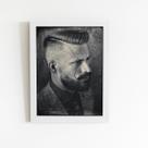 Quadro Barbearia Fotografia Vintage Moldura Branca 60x40cm Quadro Barbearia Fotografia Vintage Moldura Branca 60x40cm