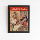 Quadro Barbearia Panorama Vintage Moldura Preta 60x40cm