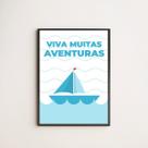 Quadro Barquinho Viva Minhas Aventuras 24x18cm - com vidro Quadro Barquinho Viva Minhas Aventuras 24x18cm - com vidro