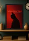 Quadro Batman Believe Vision com Vidro e Moldura Preta Tamanho:21cm x 30cm (A4)