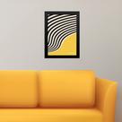 Quadro Bauhaus Amarelo e Preto - Curved Sinuosity 45x34cm - com vidro