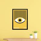 Quadro Bauhaus Amarelo - Olho Cílios 33x24cm - com vidro Quadro Bauhaus Amarelo - Olho Cílios 33x24cm - com vidro