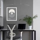 Quadro Bauhaus Cinza - Eclipse Eye 24x18cm - com vidro