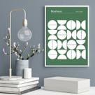 Quadro Bauhaus Green Modern Poster 45x34cm