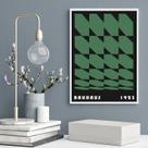 Quadro Bauhaus Green Vintage Poster 33x24cm - com vidro