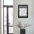 Quadro Bauhaus Grey Modern Poster - Upset Circles 24x18cm - com vidro