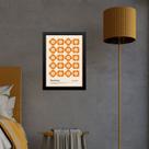 Quadro Bauhaus Laranja - Flores 45x34cm - com vidro