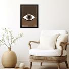 Quadro Bauhaus Marrom - Awakeful Lashes 45x34cm - com vidro