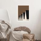 Quadro Bauhaus Marrom - Factory Roofs 45x34cm - com vidro