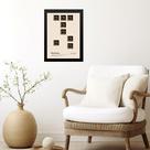Quadro Bauhaus Marrom - Scattered Bricks 24x18cm - com vidro