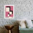 Quadro Bauhaus Pink - Descending Blocks 45x34cm